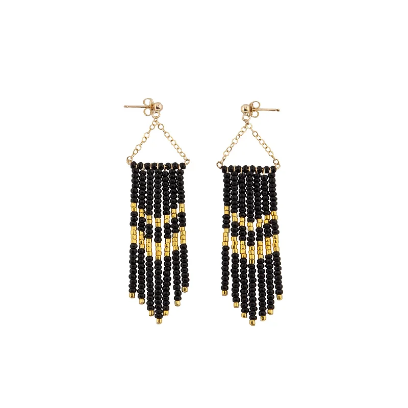 Best hoop earrings with multi-colored gemstones for a vibrant and lively touch-Small Porcupine Earrings - BLACK/GOLD