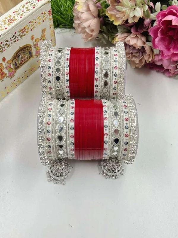 Best hoop earrings with geometric cuts for a sharp, modern appeal-Traditional Punjabi Bridal Evil Eye Chooda