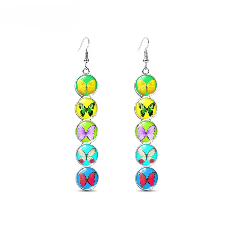 Hoop earrings with faceted crystals for added sparkle and shine-Wholesale Colorful Butterfly Earrings