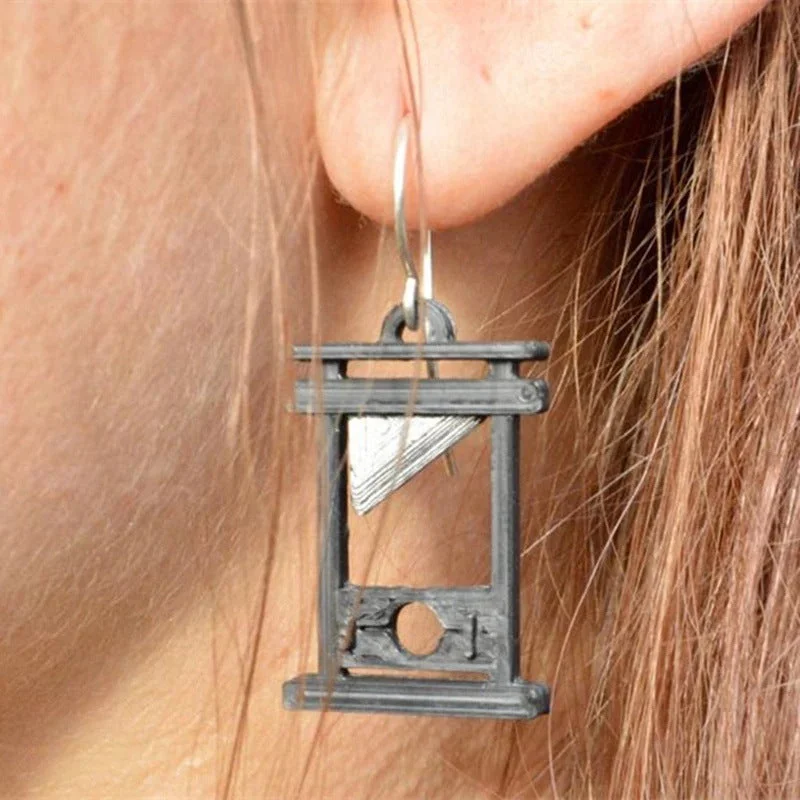 Best hoop earrings with sterling silver for an affordable and chic design-Wholesale Gothic Vintage Guillotine Metal Earrings