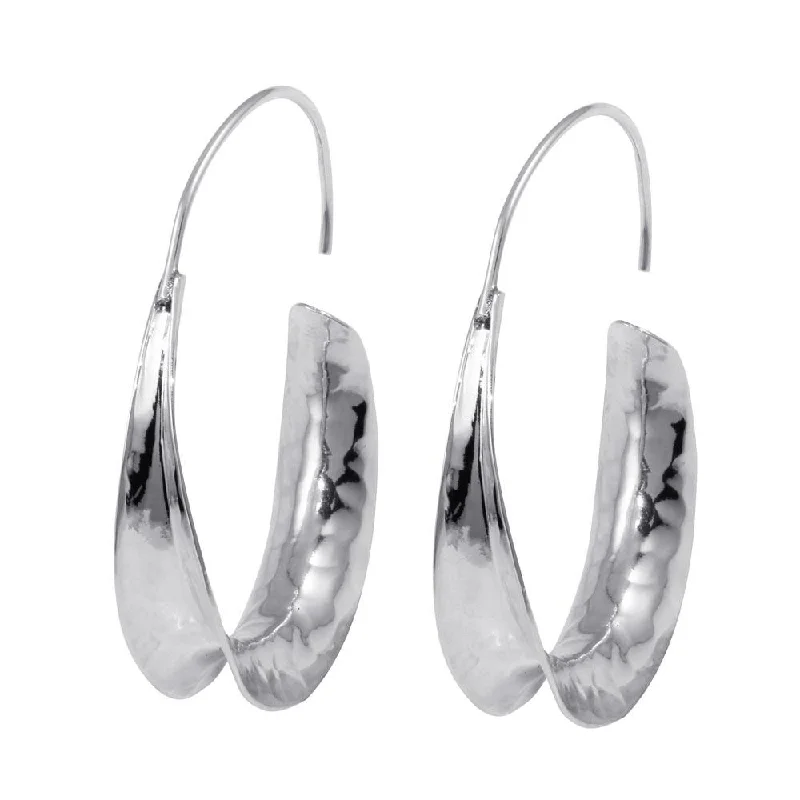 Best hoop earrings with snake chain details for a sleek and modern touch-925 Sterling Silver Dangling Hook Earrings - TRE00012