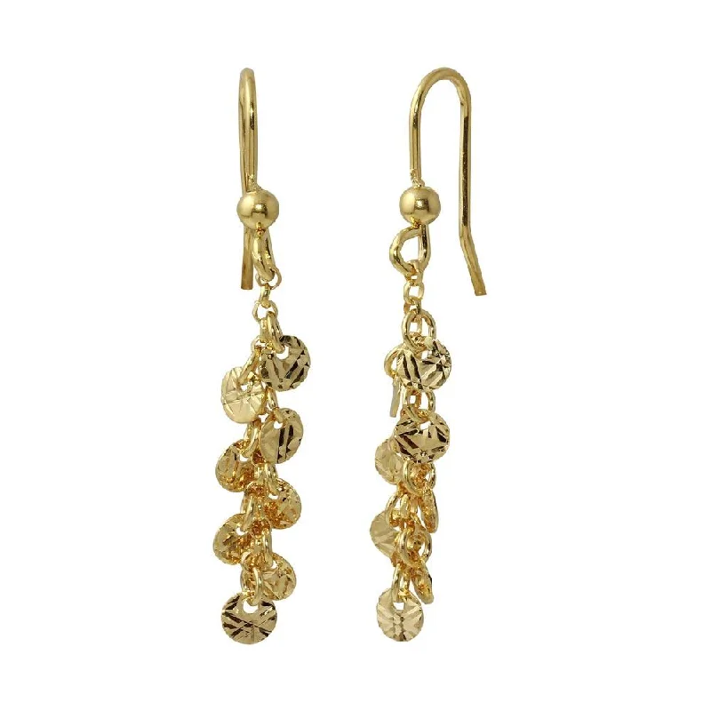 Best hoop earrings with twisted rope designs for a nautical-inspired style-Gold Plated 925 Sterling Silver Dangling Confetti Earrings - ARE00025GP